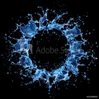 Picture of Round Shape Of Splashing Water On Black